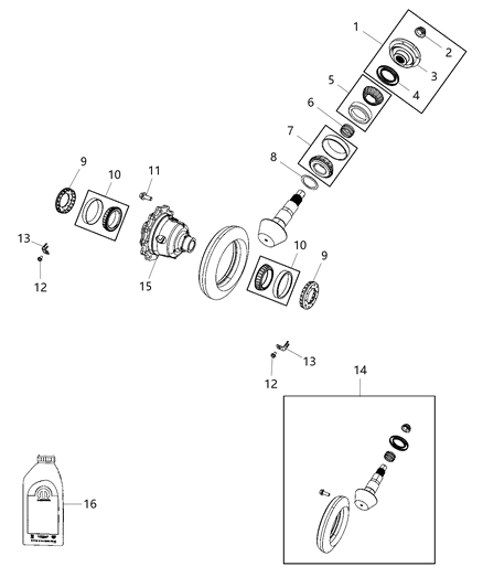 2020 Ram 3500 Differential Assembly, Rear Diagram