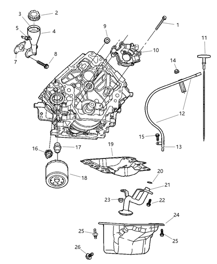 2004 Jeep Liberty Engine Oiling & Balance Shafts Diagram 4