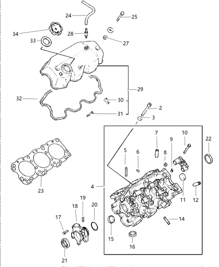 1997 Dodge Caravan Seal-Oil Filler Cap Diagram for MD311638