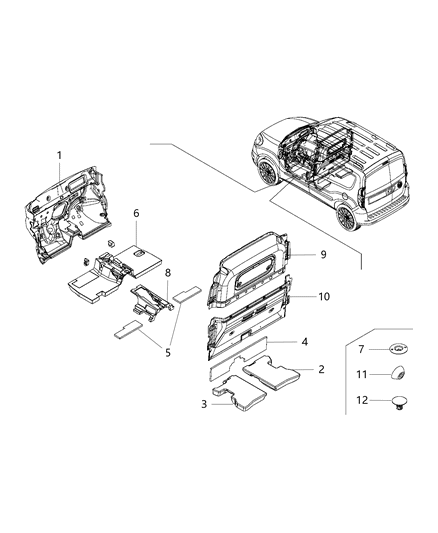 2017 Ram ProMaster City Insulation And Padding Diagram