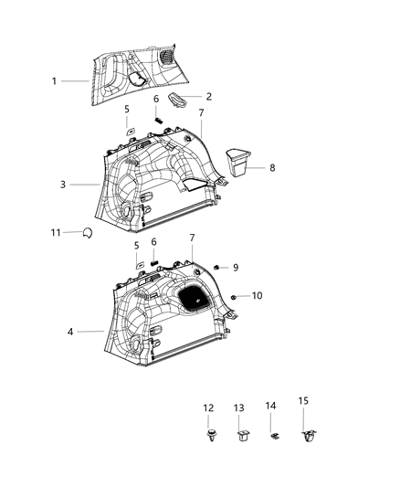 2020 Jeep Compass Panel-Quarter Trim Diagram for 6ZD86PS4AA