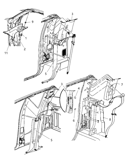 2010 Dodge Ram 3500 Interior Moldings And Pillars Diagram