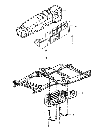 2012 Ram 1500 Fuel Tank Diagram for 55398507AG