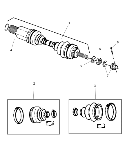 2001 Chrysler PT Cruiser Shaft - Front Drive Diagram