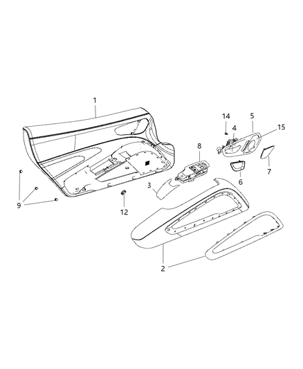 2014 Dodge Viper Panel-Front Door Trim Diagram for 5VR58LK5AA