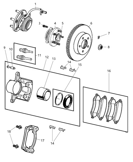 2007 Jeep Liberty Front Brakes Diagram