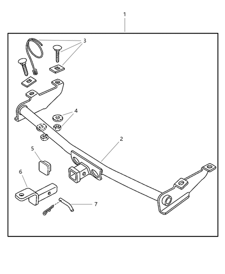 2001 Dodge Ram Wagon Receiver Kit - Trailer Tow Diagram