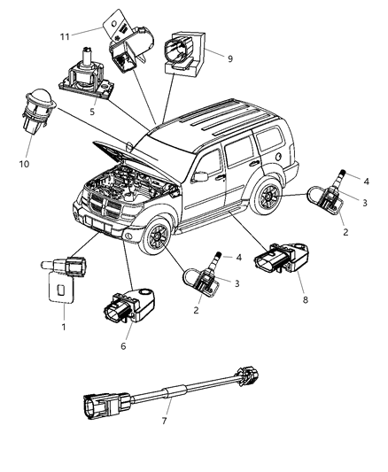 2009 Jeep Liberty Sensors Body Diagram