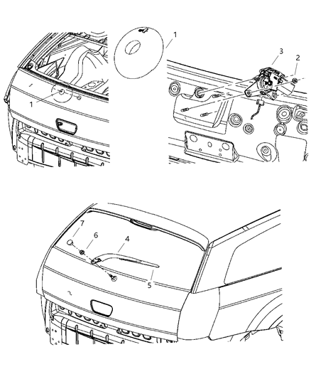 2006 Dodge Magnum Motor-Rear Window WIPER Diagram for 55077451AC