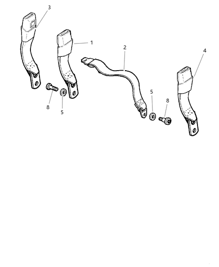 1997 Dodge Ram 1500 Buckle Half Seat Belt Diagram for 5EX64TK5