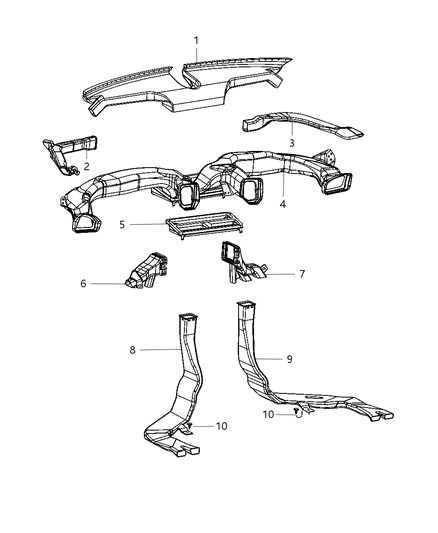 2016 Dodge Dart Duct-Floor Diagram for 68083485AB