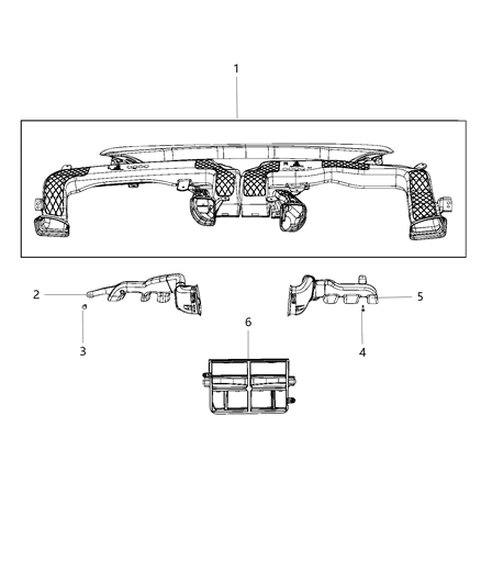 2020 Chrysler Voyager Ducts, Front Diagram