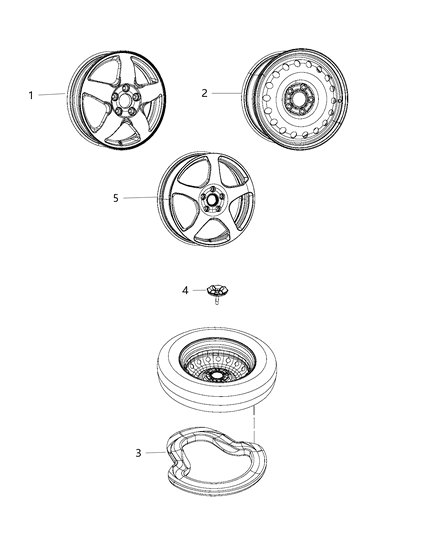 2016 Jeep Grand Cherokee Spare Wheel Diagram for 68249413AB