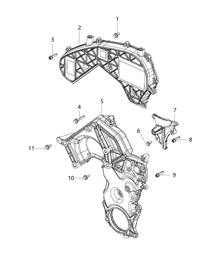 2018 Jeep Wrangler Timing Case Cover Diagram 3