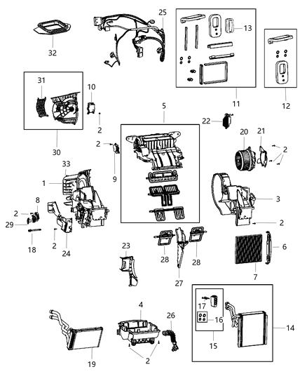 2014 Dodge Dart A/C & Heater Unit Diagram 1