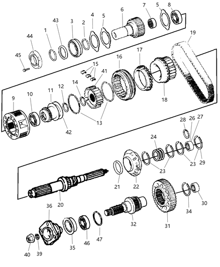 1997 Dodge Ram 1500 Pump-Transfer Case Oil Diagram for 4883596AA