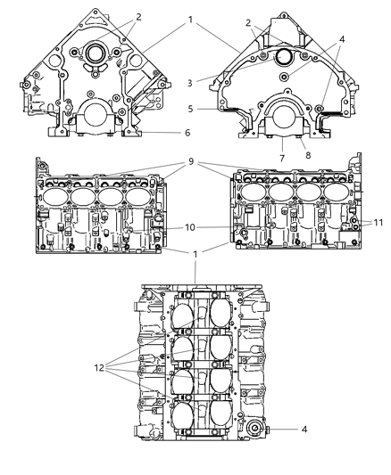 2010 Dodge Challenger Engine Cylinder Block And Hardware Diagram 2