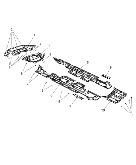 2011 Chrysler 300 Shield-Front Diagram for 57010303AB