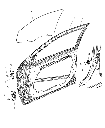 2007 Chrysler Sebring Door-Front Diagram for 5074515AB