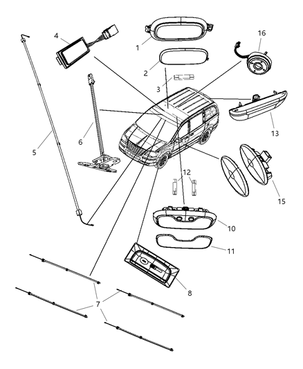 2008 Dodge Grand Caravan Lamp-Flashlight Diagram for 1GA32XT1AA