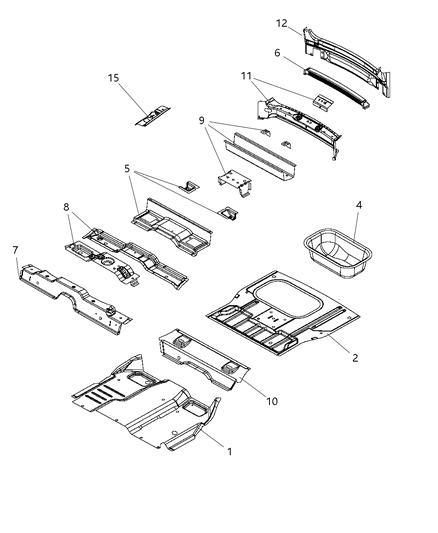 2009 Dodge Journey CROSMEMBE-Rear Seat Diagram for 5067953AA