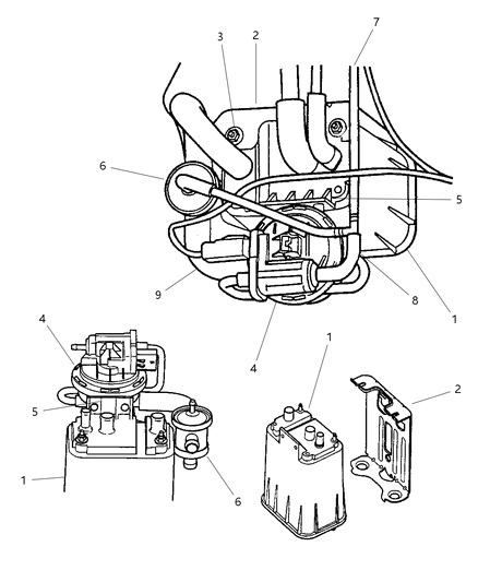 2002 Chrysler Prowler Vacuum Canister Diagram