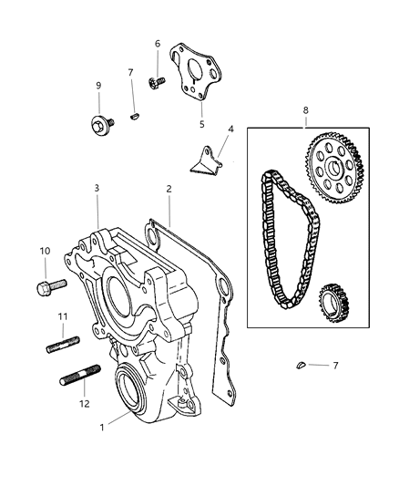 2002 Dodge Ram 1500 Timing Gear & Cover Diagram