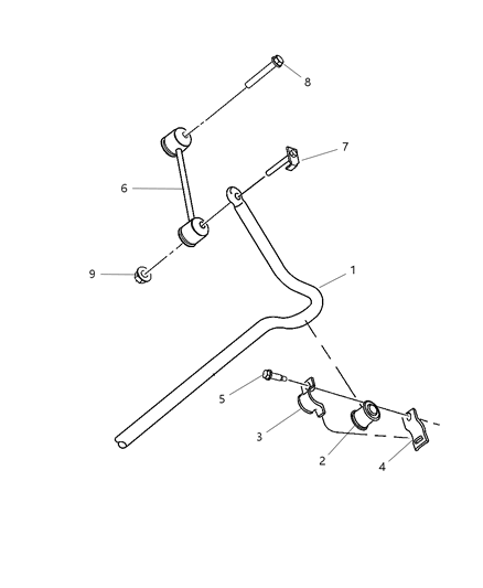 2004 Chrysler PT Cruiser Sway Bar - Rear Diagram