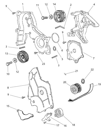 1999 Chrysler 300M Timing Belt / Chain & Cover Diagram 3