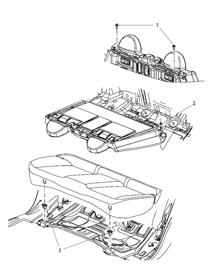 2010 Chrysler Sebring Second Row - Rear Seats Diagram 1