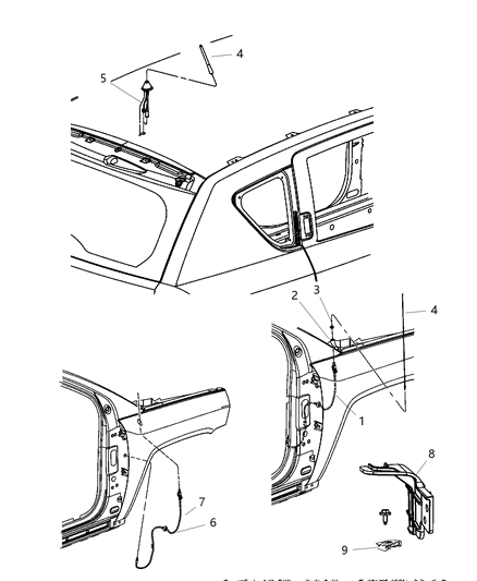 2009 Jeep Compass Cable-Antenna Extension Diagram for 5064665AA