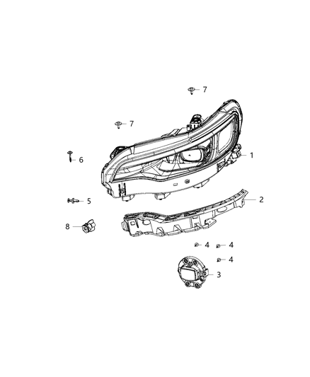 2021 Jeep Cherokee Lamps, Front Diagram