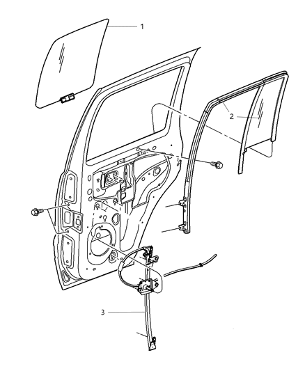 2005 Jeep Liberty Glass-Rear Door Diagram for 55235877AM