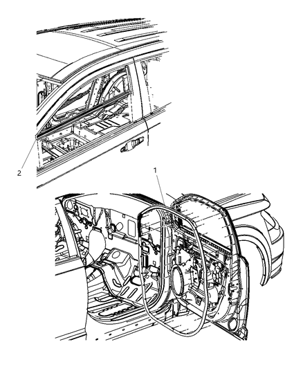 2009 Dodge Journey Weatherstrips - Front Door Diagram