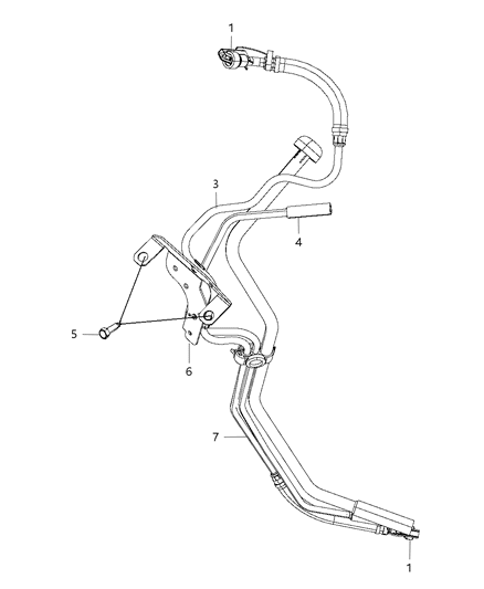 2010 Dodge Ram 1500 Tube-Fuel Supply And Vapor Line Diagram for 68046067AB