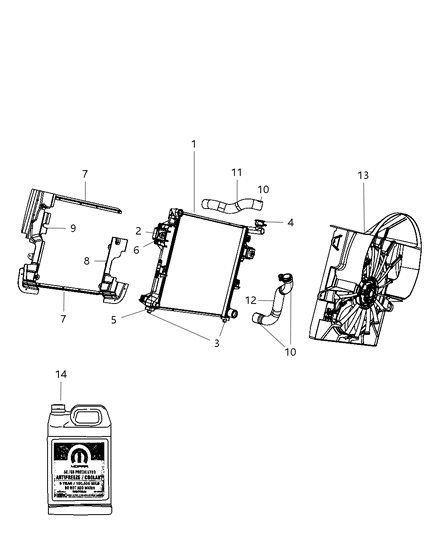 2009 Jeep Commander Radiator & Related Parts Diagram 2
