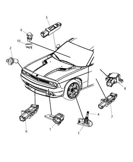 2008 Dodge Challenger Sensors Body Diagram