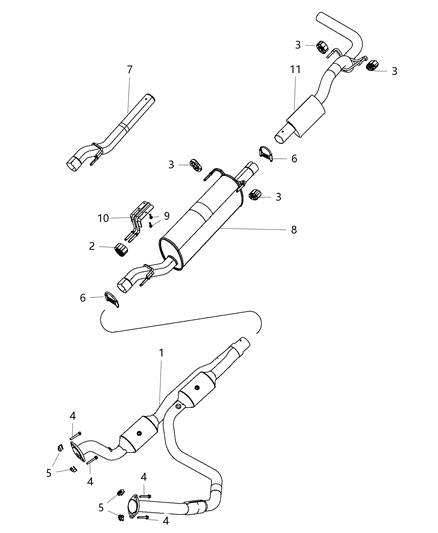 2020 Ram 3500 Exhaust Muffler Diagram for 68310889AA