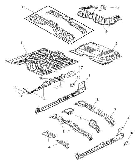 2007 Dodge Dakota SILENCER-Tunnel Diagram for 55112504AC