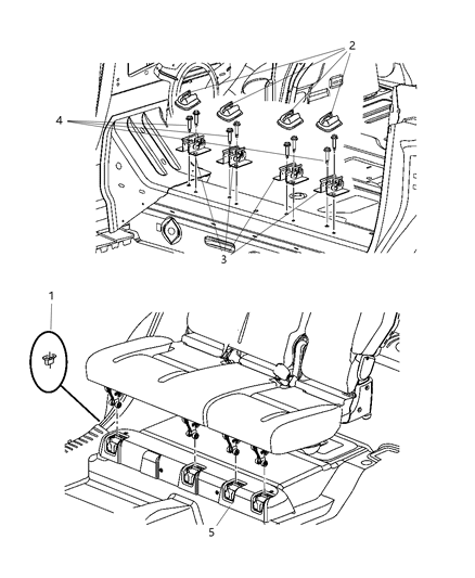 2005 Chrysler PT Cruiser Shield-Seat Diagram for 1AM421DVAA