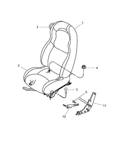 1999 Dodge Viper Seat Belt Diagram for QE63SX9