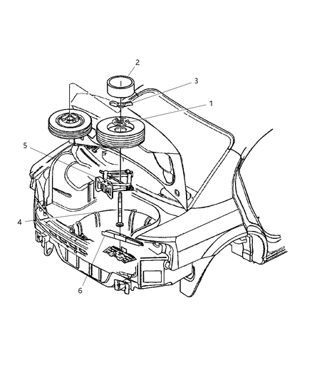 2001 Chrysler Sebring Sedan & Convertible Jack Stowage Diagram