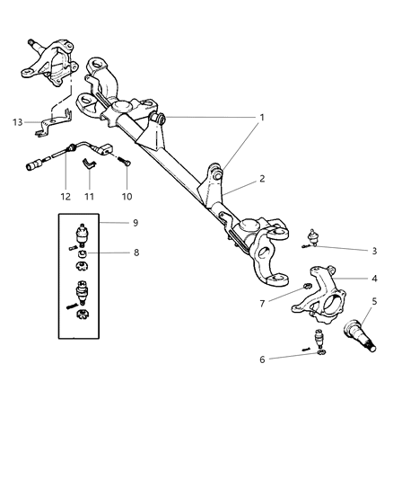 1999 Jeep Grand Cherokee Housing - Front Axle Diagram 1