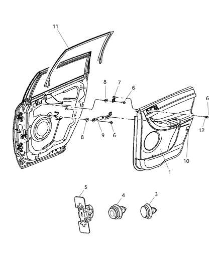 2008 Chrysler Pacifica Panel-Rear Door Trim Diagram for 1LV031DAAA