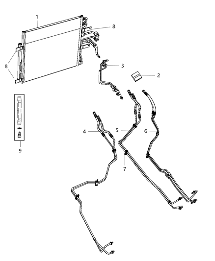 2013 Ram 1500 Transmission Oil Cooler & Lines Diagram