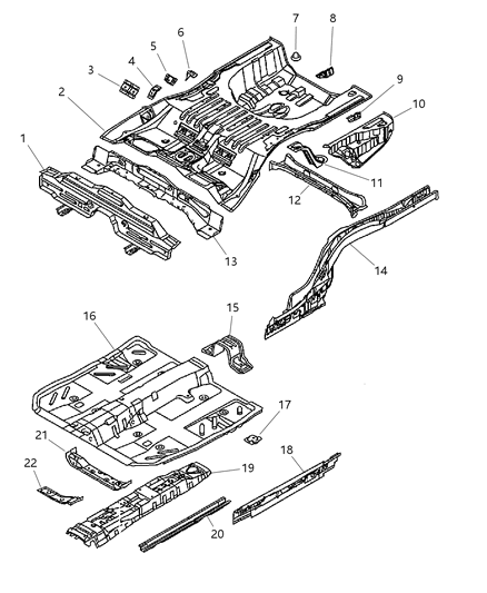 2001 Chrysler Sebring Floor Pan Diagram