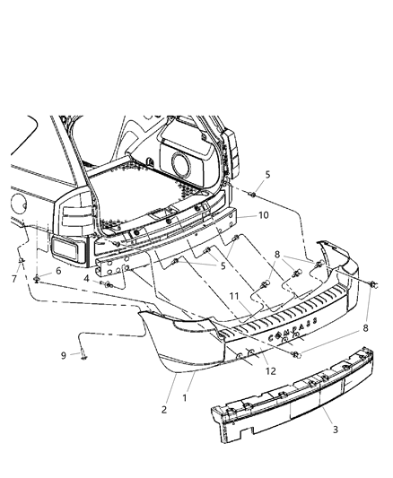 2007 Jeep Compass Fascia, Rear Diagram