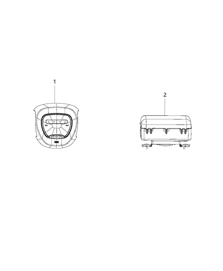 2020 Dodge Challenger Air Bag, Front Diagram