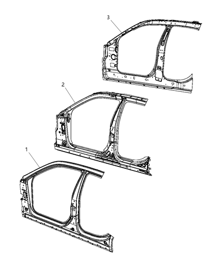 2013 Chrysler 300 Panel-Body Side Aperture Inner Diagram for 68127977AG