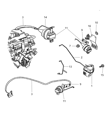 2002 Chrysler Sebring Sedan & Convertible Speed Control Diagram